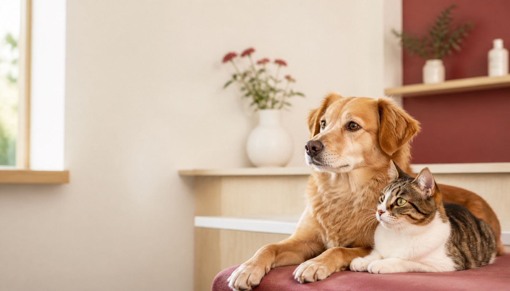 Chien et chat accueillis au cabinet vétérinaire de Montfort-sur-Meu