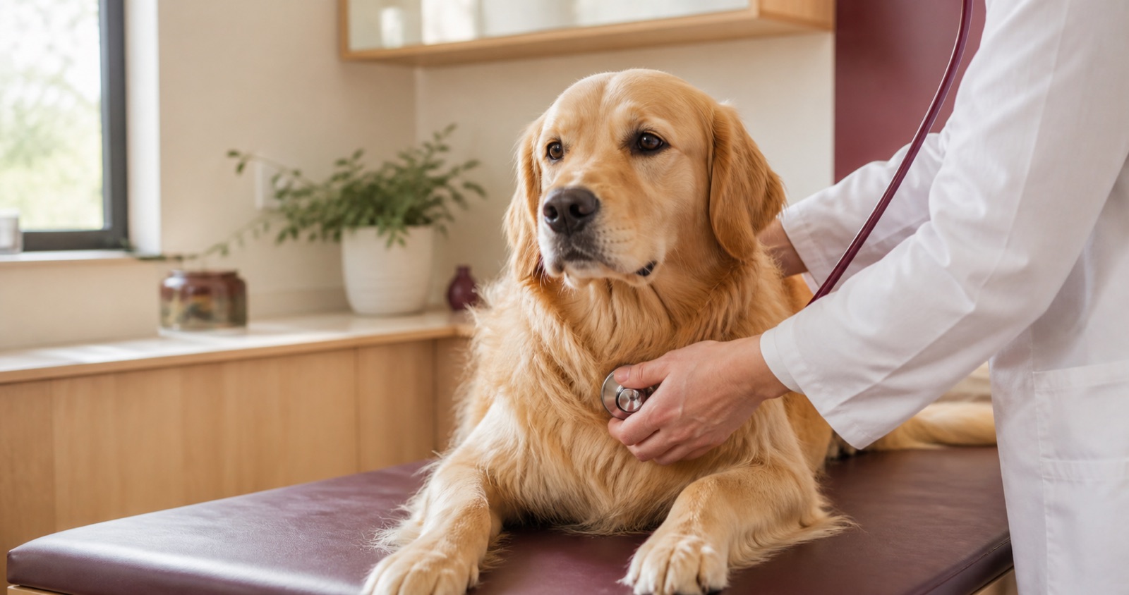 Chien accueilli pendant un examen vétérinaire